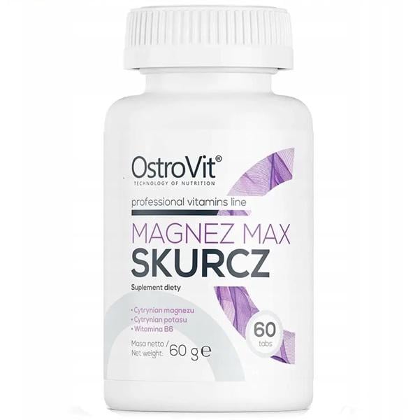 Мікроелемент Магній для спорту OstroVit Magnez Max Skurcz 60 Tabs