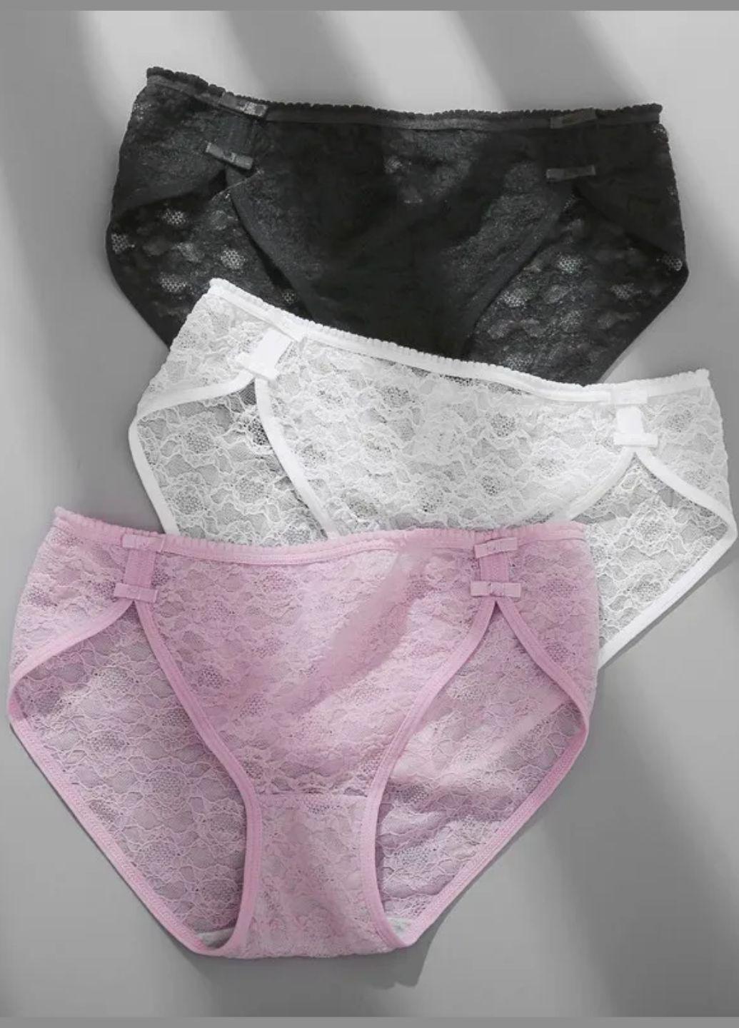 Набор трусиков женских кружевных слипов Комфорт XL 3 шт. Разноцветный (1227-46)