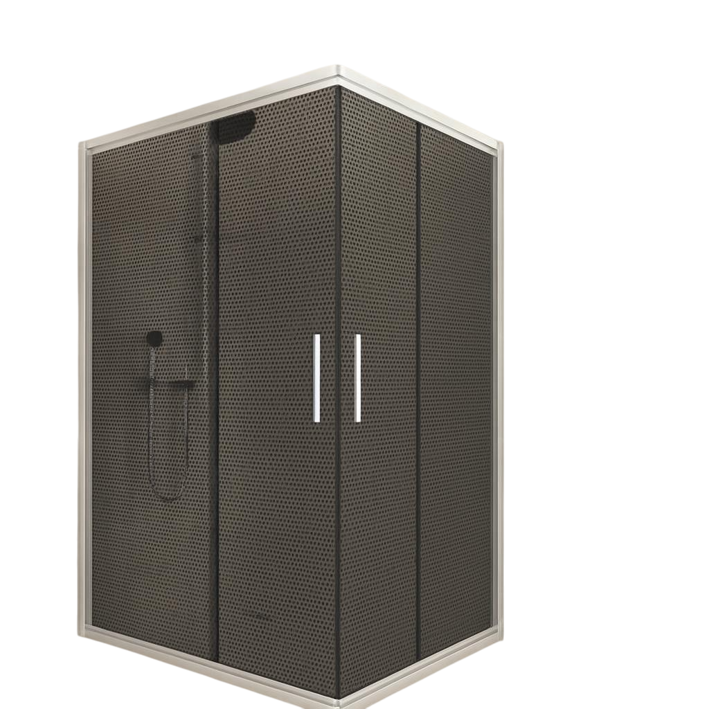 Душевая кабина Aquanil UNIMAR тонированная перфорация Dark хром профиль 100x80x190 см