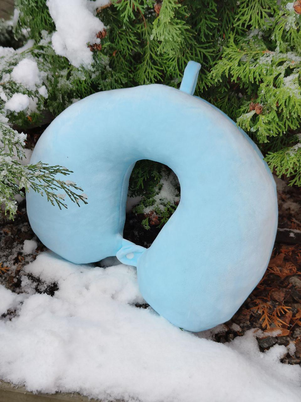 Подушка дорожня 30х29х11 см Блакитний - фото 2