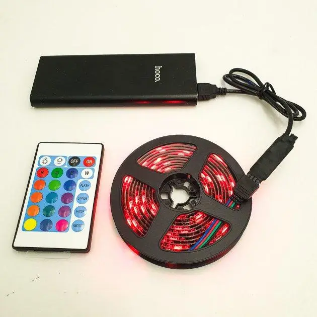 Стрічка світлодіодна LED RGB c bluetooth 5050 з пультом 7680 2 м (571589) - фото 6