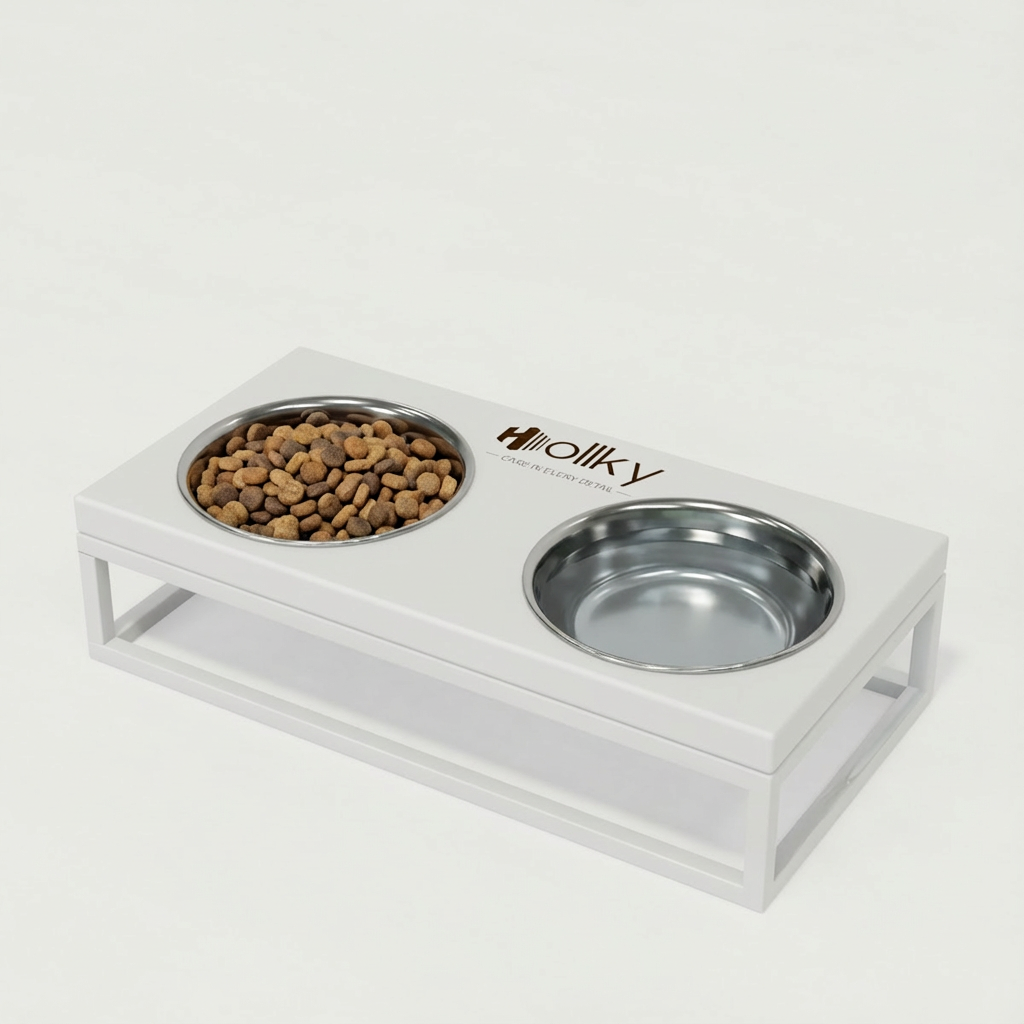 Миски на подставке для маленьких собак и котов Hollky Base S 2х0,45 л (BS-36187-WHWH) - фото 1 Миски на подставке для маленьких собак и котов Hollky Base S 2х0,45 л (BS-36187-WHWH) - фото 1