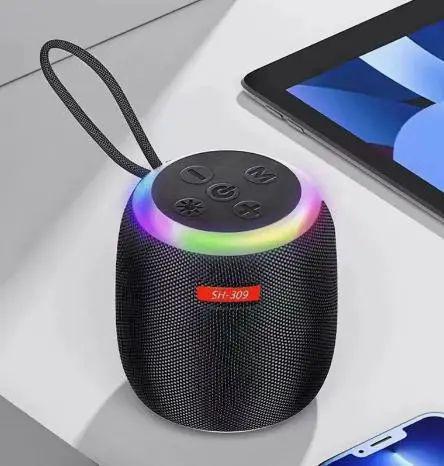 Колонка портативная беспроводная SH-309 Bluetooth 5.3 с подсветкой и воднонепроницаемостью IPX5 (opt-103814)