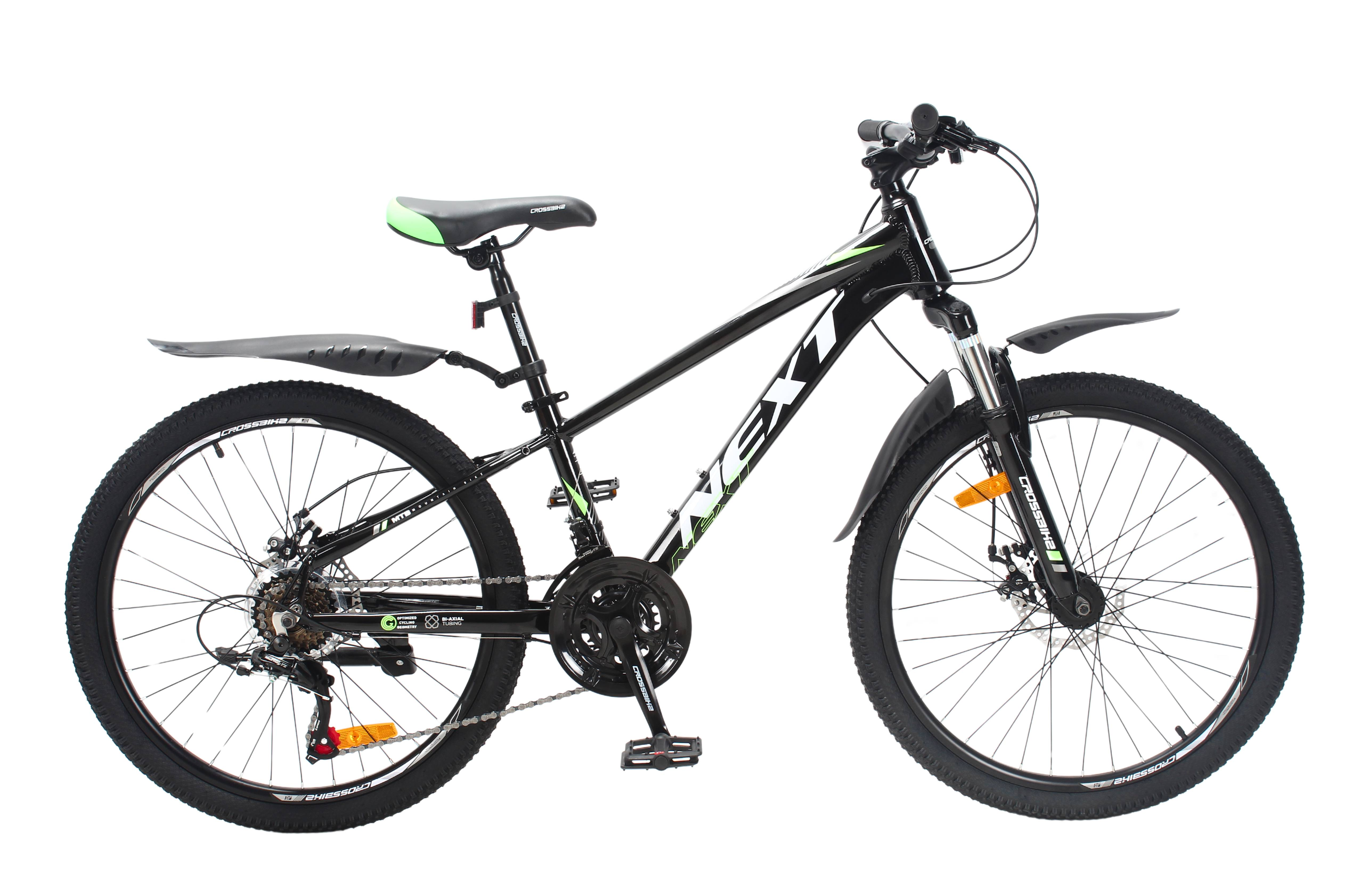 Велосипед Crossbike Next 2025 24" 11" Черно-зеленый