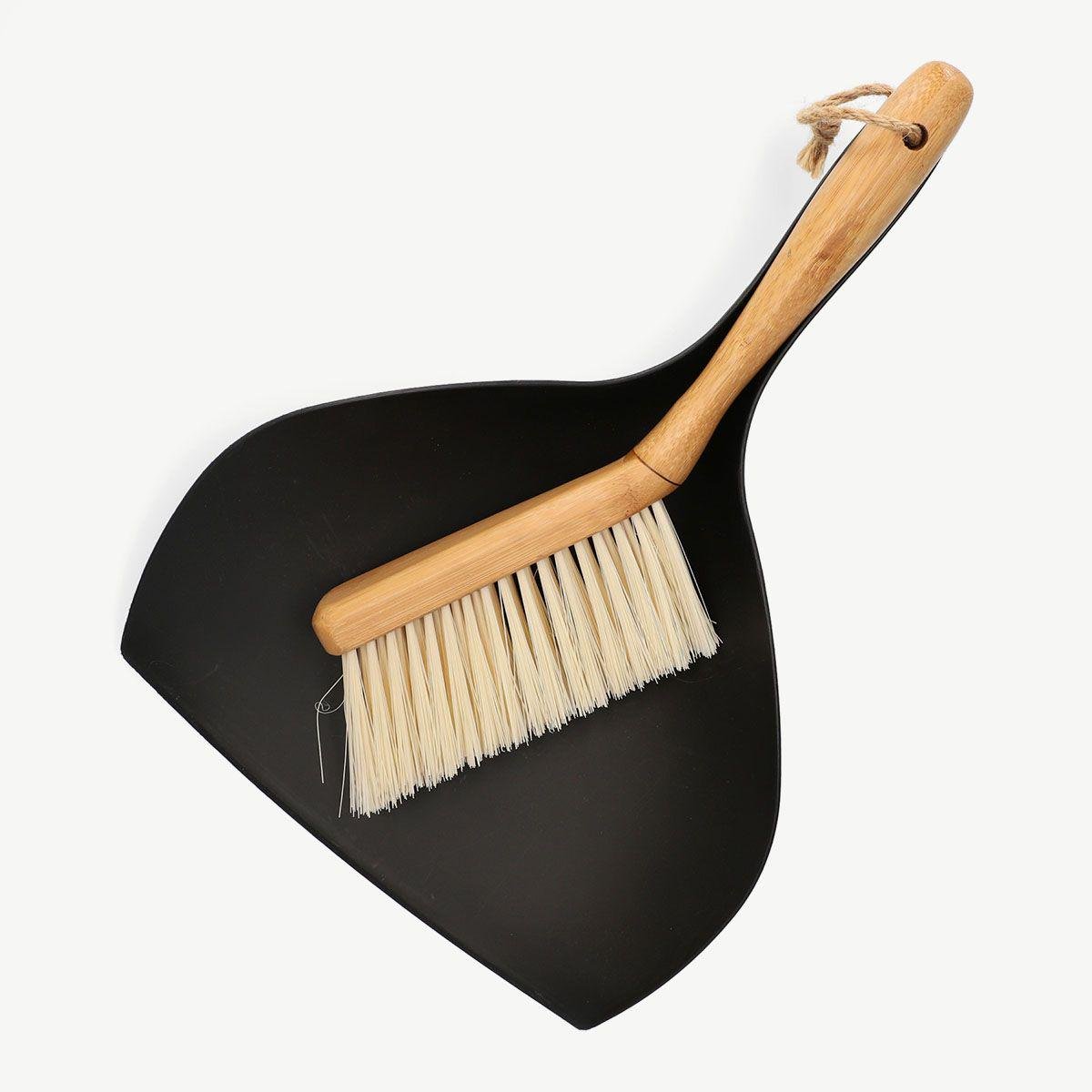 Совок з щіткою Homla BAMBOU 35х26 см Чорний (161652)