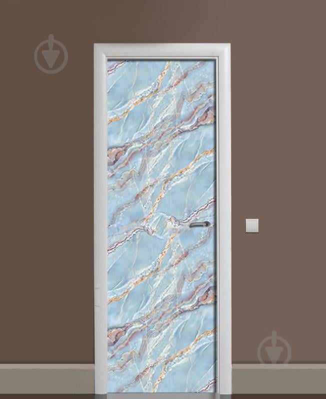Наклейка на двері Zatarga «Блакитний мармур» 650х2000 мм вінілова 3Д наклейка декор самоклеюча Наклейка на двері Zatarga «Блакитний мармур» 650х2000 мм вінілова 3Д наклейка декор самоклеюча