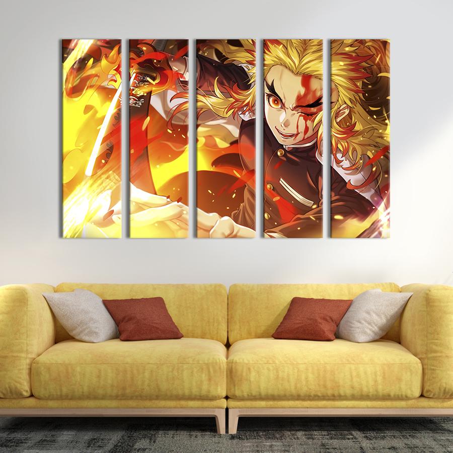 Модульная картина из 5 частей Kyojuro Rengoku Demon Slayer 132x80 см (723-51)