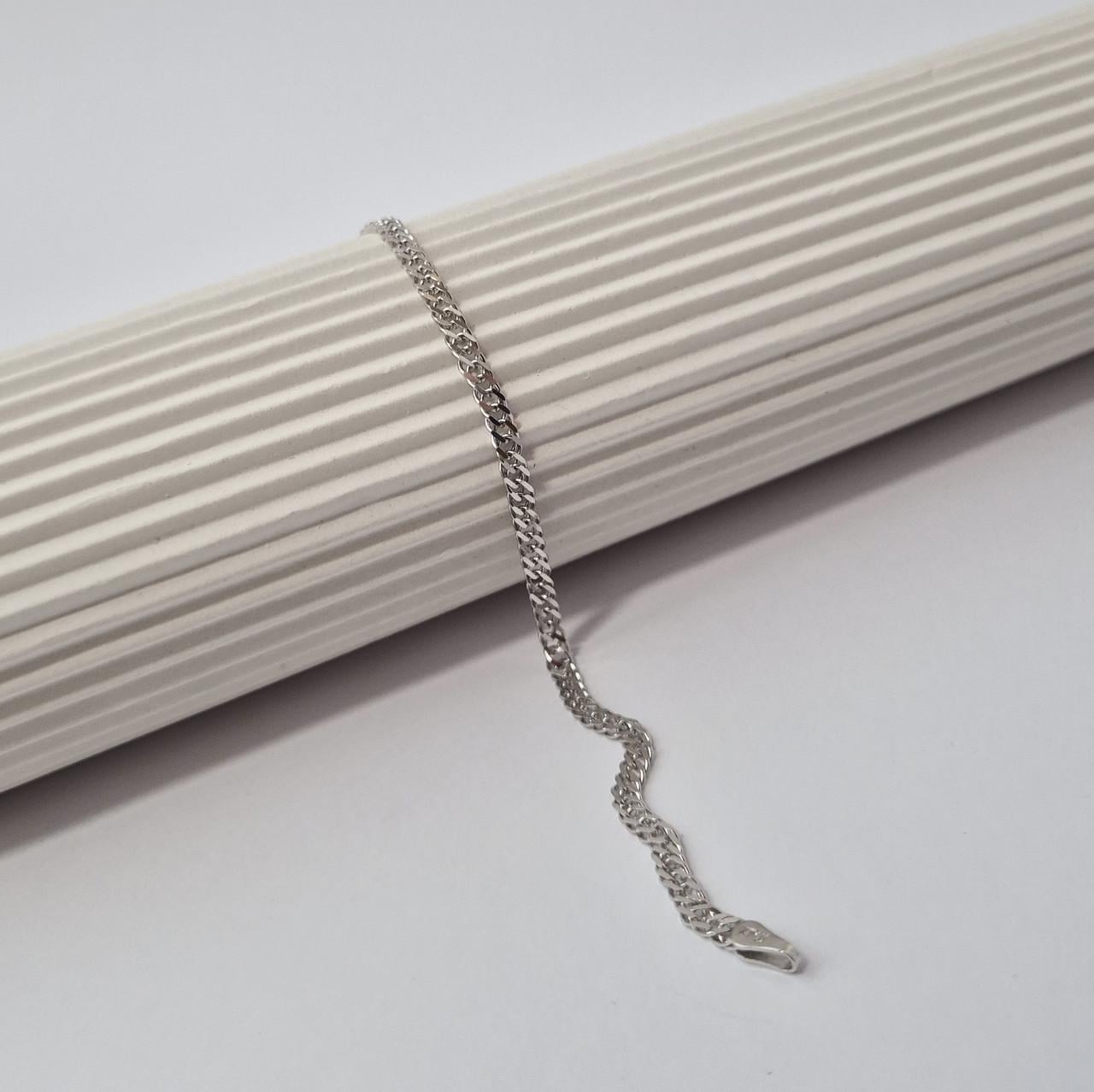 Браслет плоский ромб серебро 925 пробы родированное 2,20 г 18 см (811р3/18)