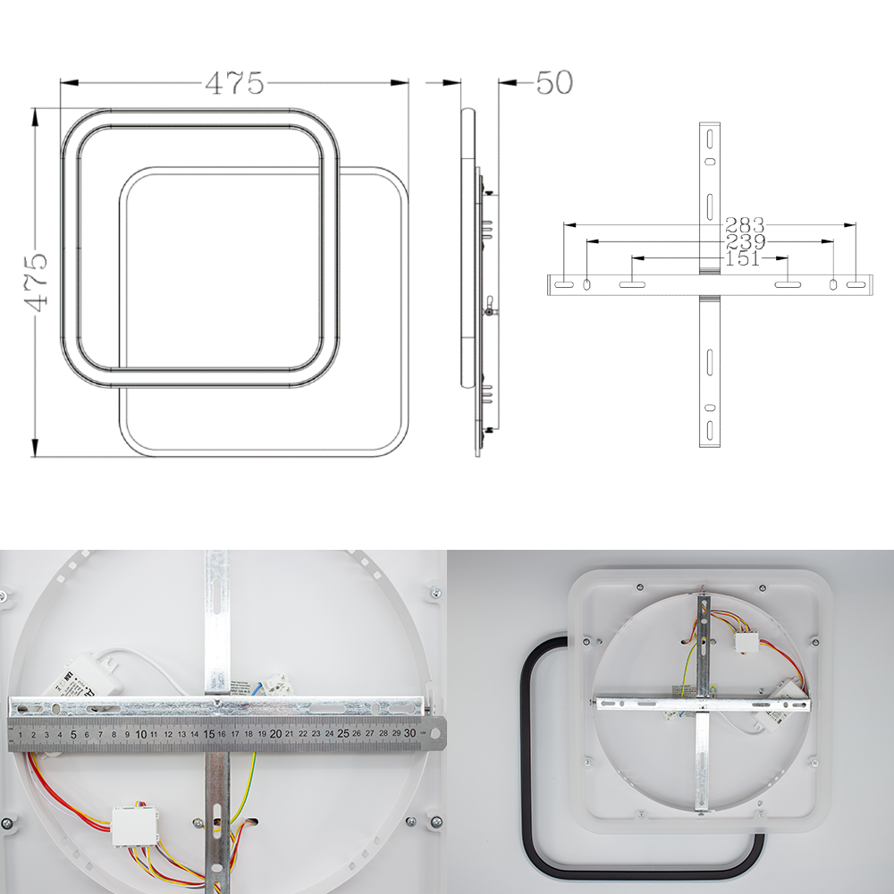 Люстра світлодіодна ESLLSE STANDART 2S 65 Вт 475x475x50 мм Чорно-білий (10606) - фото 5 Люстра світлодіодна ESLLSE STANDART 2S 65 Вт 475x475x50 мм Чорно-білий (10606) - фото 5