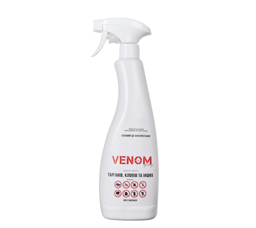 Спрей Venom spray від клопів/тарганів/мурах з розпилювачем 750 мл (23306044)