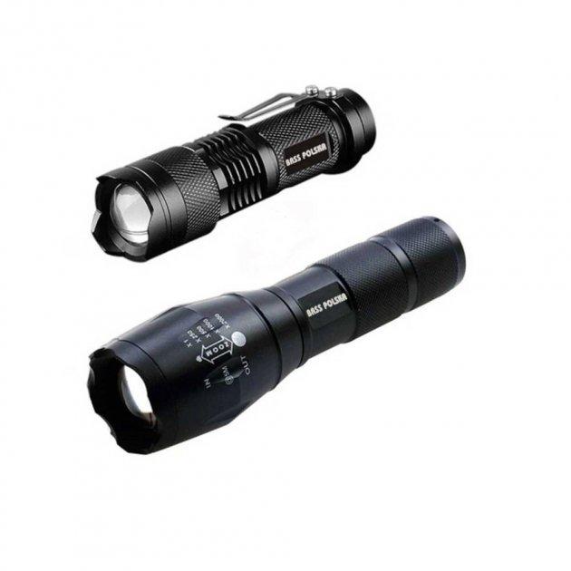 Фонарь Power Style 2X CREE XM-L T6 Q5 Zoom в коробке 2 шт. Черный (ULT-5639377)