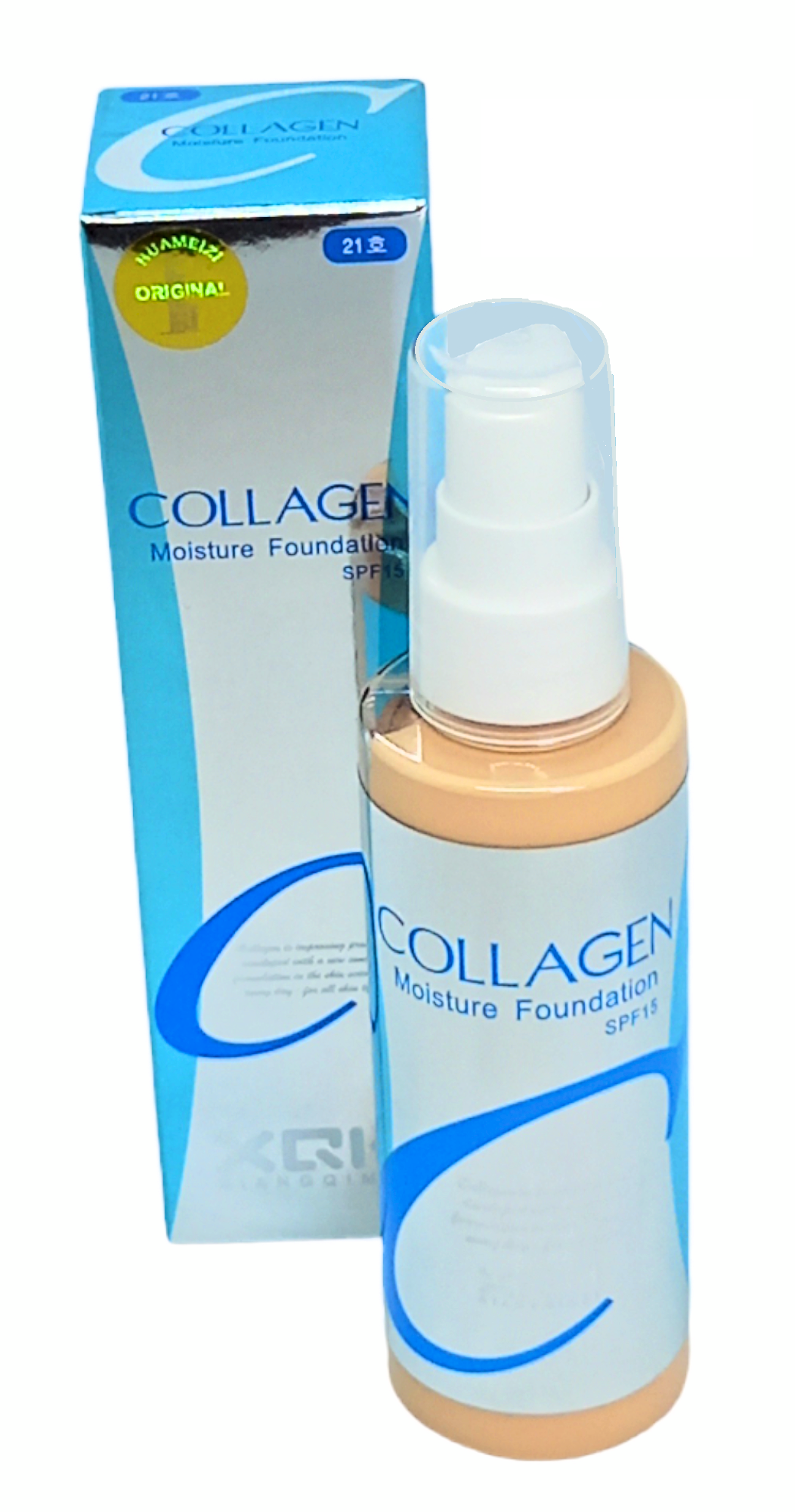 Тональный крем с дозатором и защитой от солнца SPF 15 Collagen №21 100 мл (11580056) - фото 2