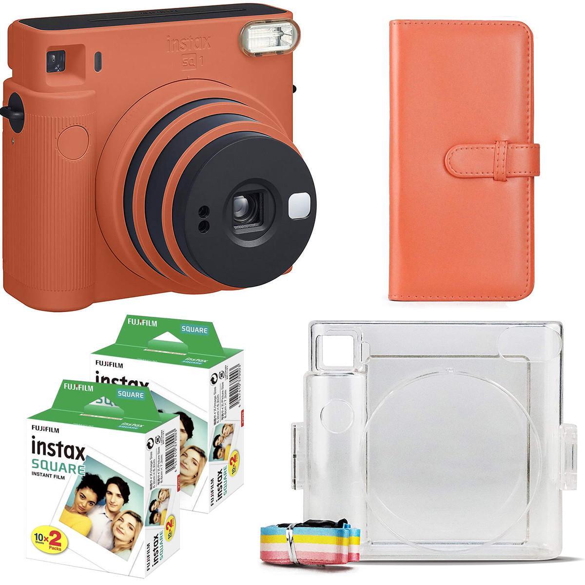 Подарунковий набір фотоапарат Fujifilm Instax Square SQ1 фотопапір 40 шт./чохол/фотоальбом на 80 фото Помаранчевий (2516978297)