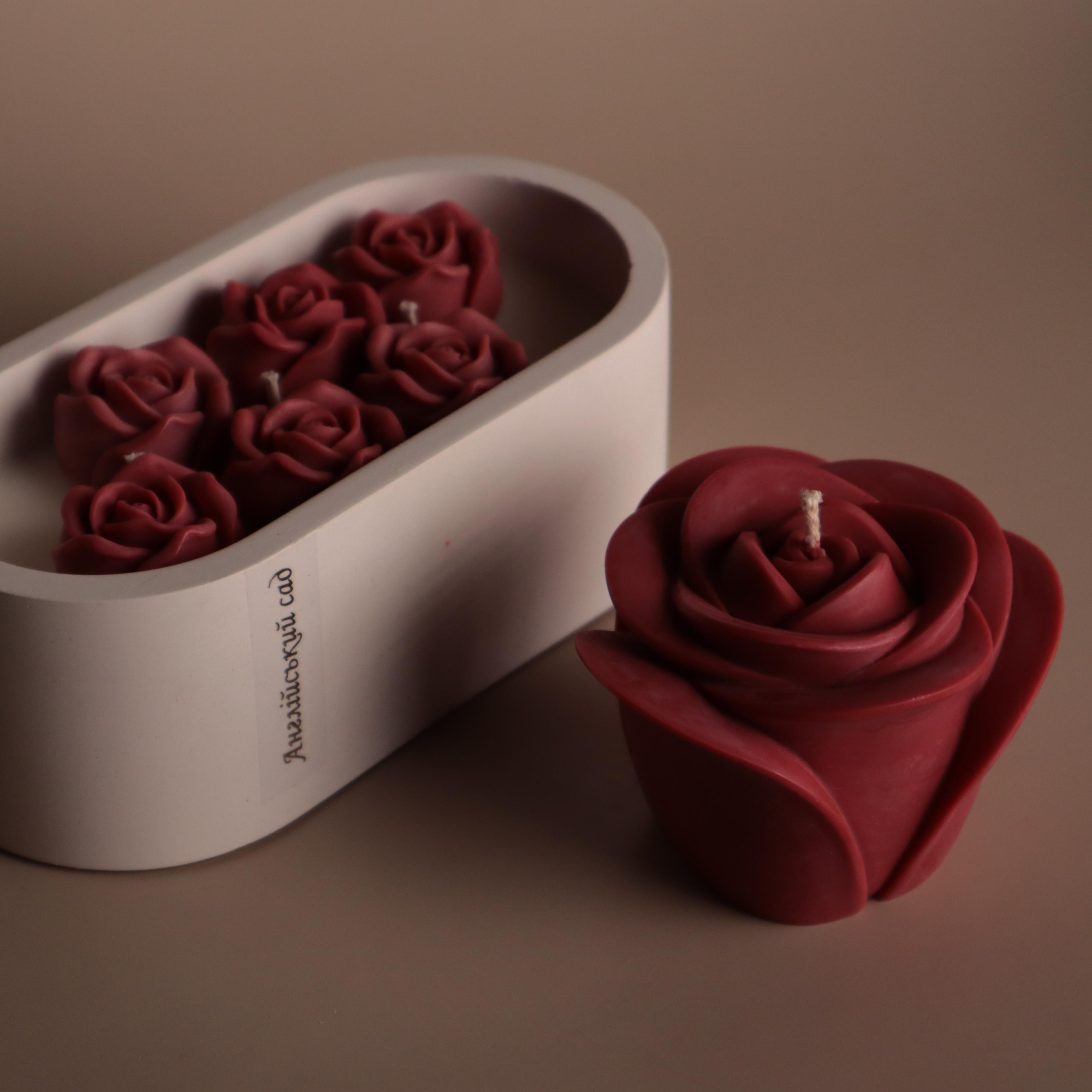 Подарунковий набір аромасвічок Wax Harmony Ваніль з червоними трояндами та троянда 300 г Червоний (300631)