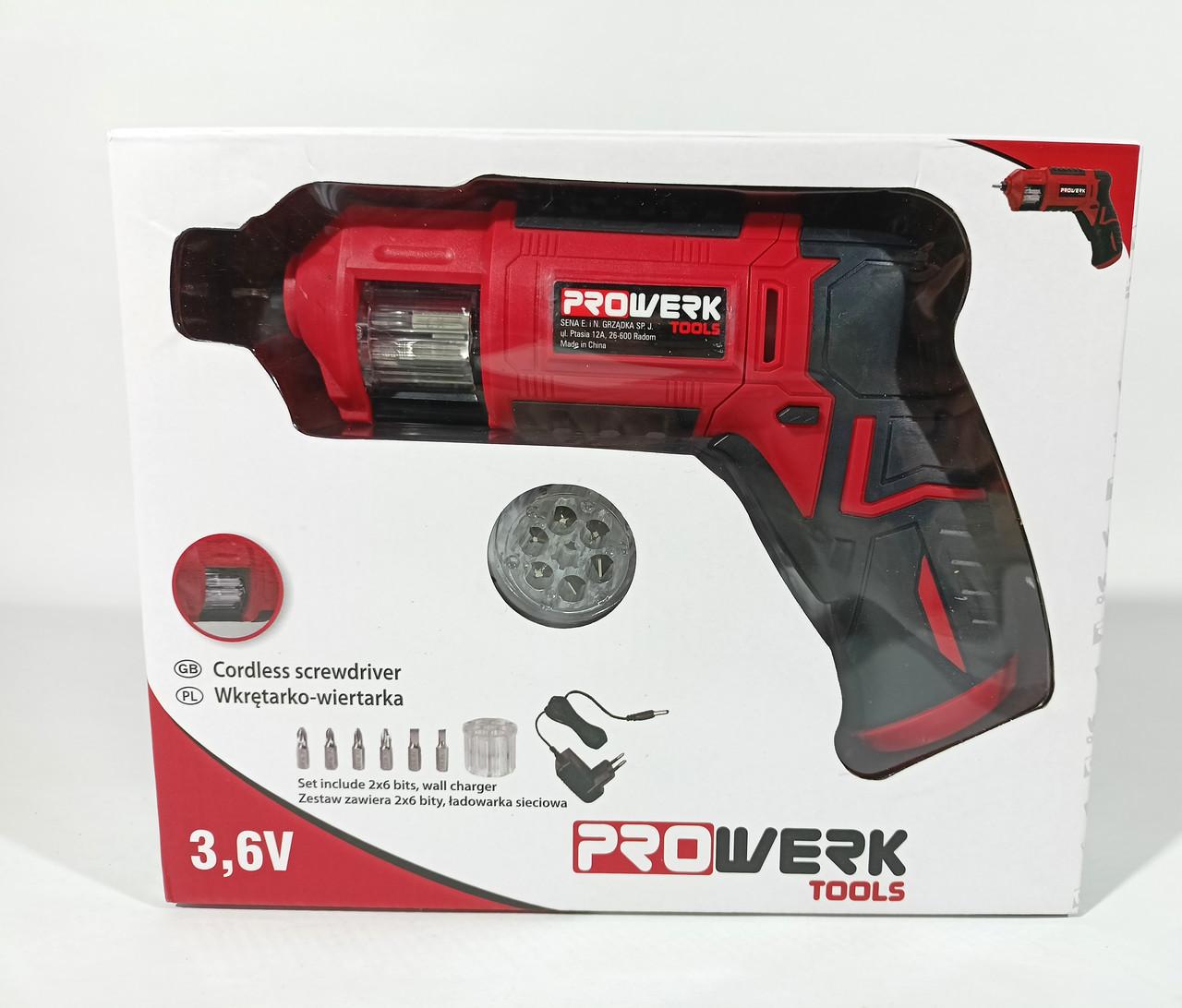 Викрутка акумуляторна PROWERK tools KS336-1036LI з барабаном для біт - фото 5
