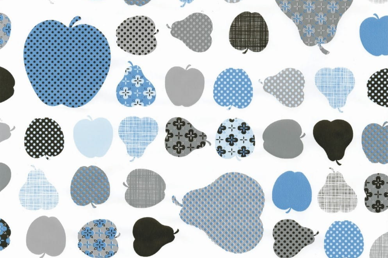 Самоклеящаяся пленка универсальная Gekkofix 0,45х15 м 12852 Яблоки и груши синие