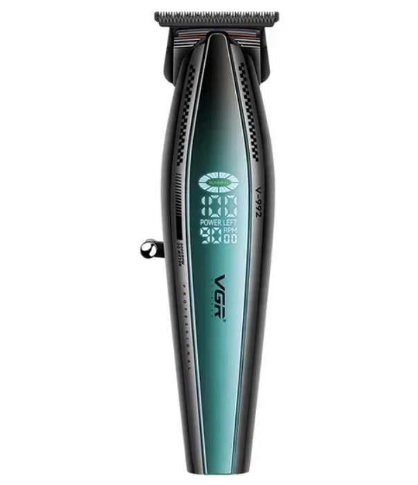 Машинка для стрижки волосся VGR V-992 акумуляторна 2000 мАг 5 Вт з LED-дисплеєм Зелений (2390000054)