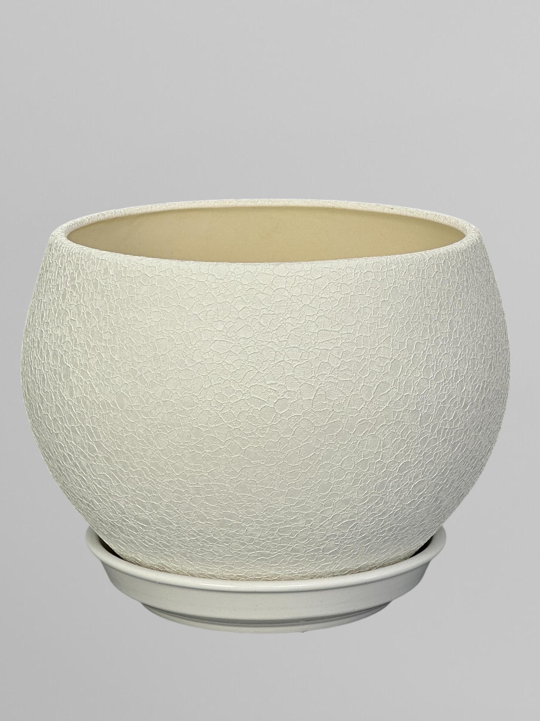 Горщик для квітів керамічний Куля шовк 4,1 л Білий (Г02002) - фото 2 Горщик для квітів керамічний Куля шовк 4,1 л Білий (Г02002) - фото 2