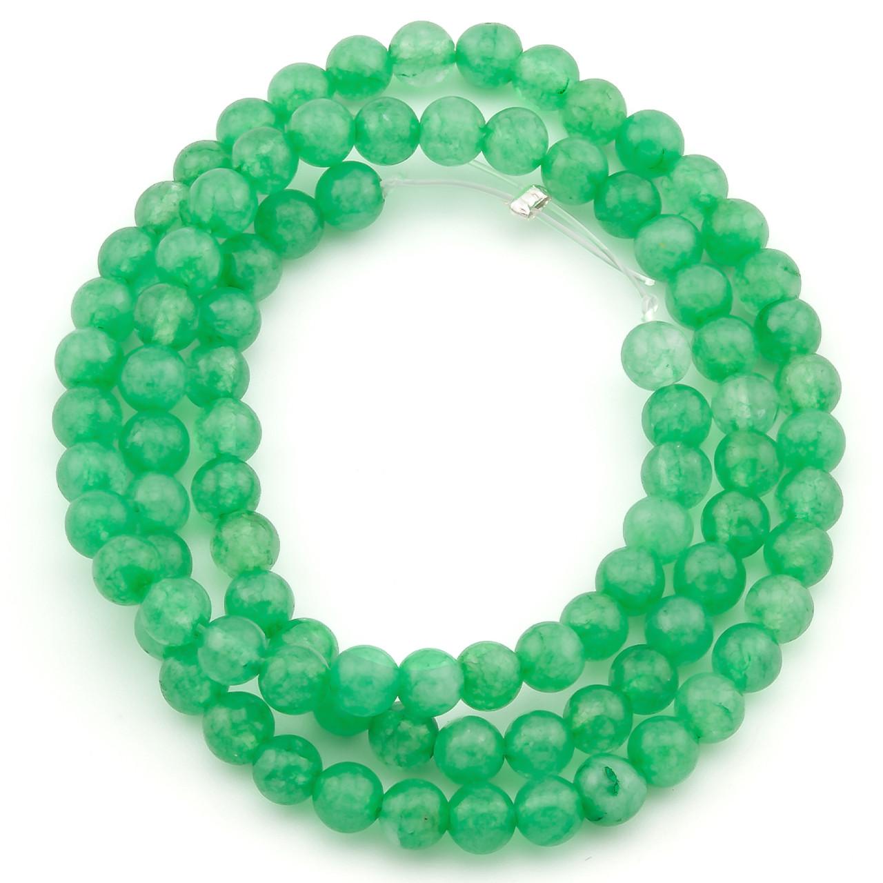 Бусины Нефрит из натурального камня 4 мм 37 см 1 шт. (НК0409ш30)