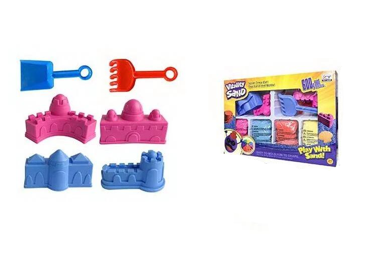 Кинетический песок 1904 G/J/K 600 г 4 цвета/инструменты/4 формы (147161)