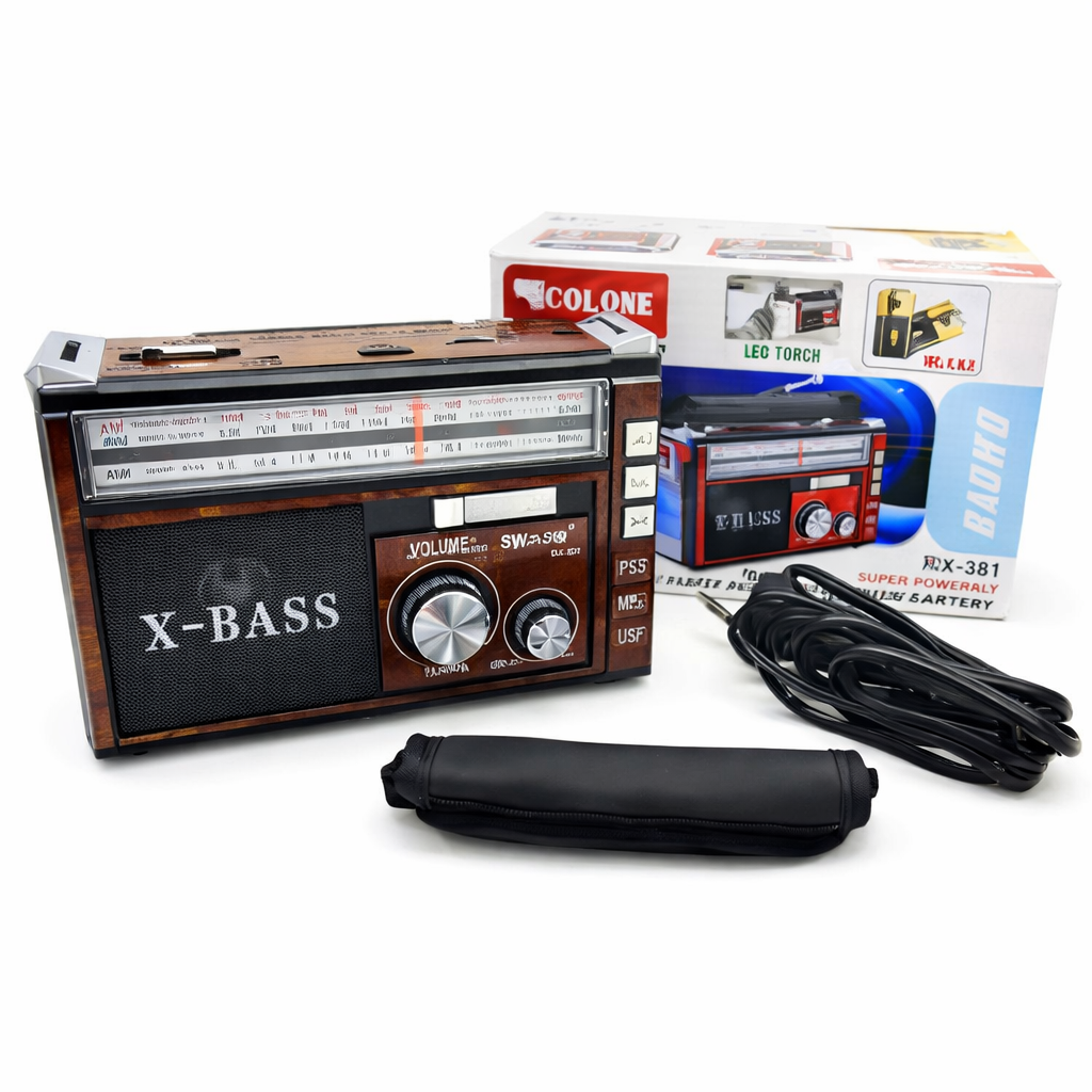 Радиоприемник портативный Golon RX-381 MP3 USB/FM/AM/SW от сети/аккумулятора и батареек Коричневый (32582173)