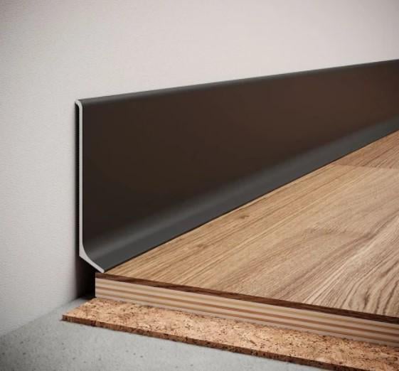 Плинтус алюминиевый накладной 60х12х2700 мм RAL 9005 Черный (20715960)