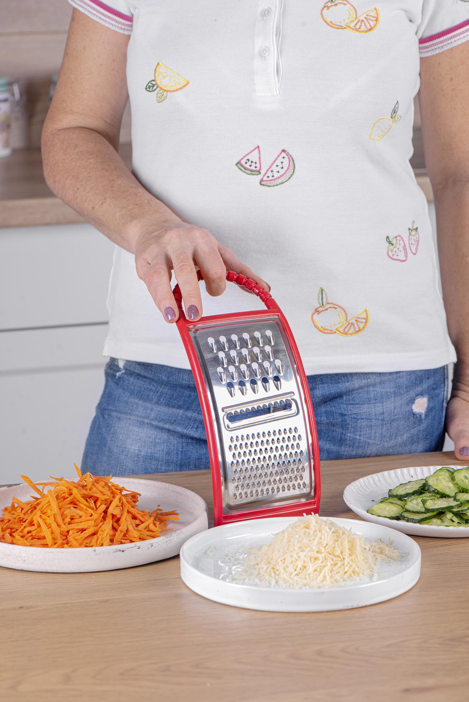 Терка с ручкой 3в1 пластик/нержавеющая сталь Красный (1847153123) - фото 5 Терка с ручкой 3в1 пластик/нержавеющая сталь Красный (1847153123) - фото 5