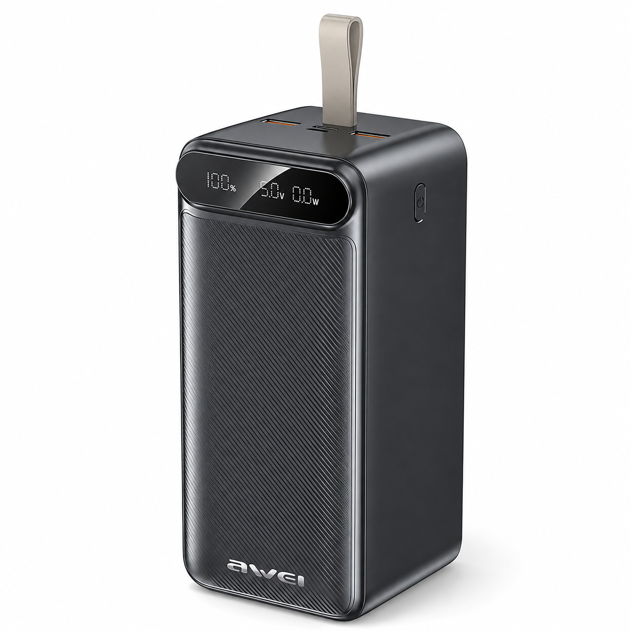 Повербанк AWEI P101K 100000 mAh с быстрой зарядкой 22,5 Вт Type-C/2 USB/LED-дисплей (P101K)