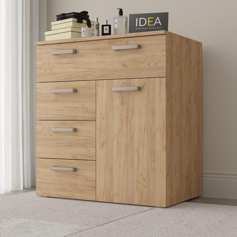 Комод Idea ТКБ-367.2 на 4 шухляди з дверима Дуб крафт (26718342) - фото 1 Комод Idea ТКБ-367.2 на 4 шухляди з дверима Дуб крафт (26718342) - фото 1