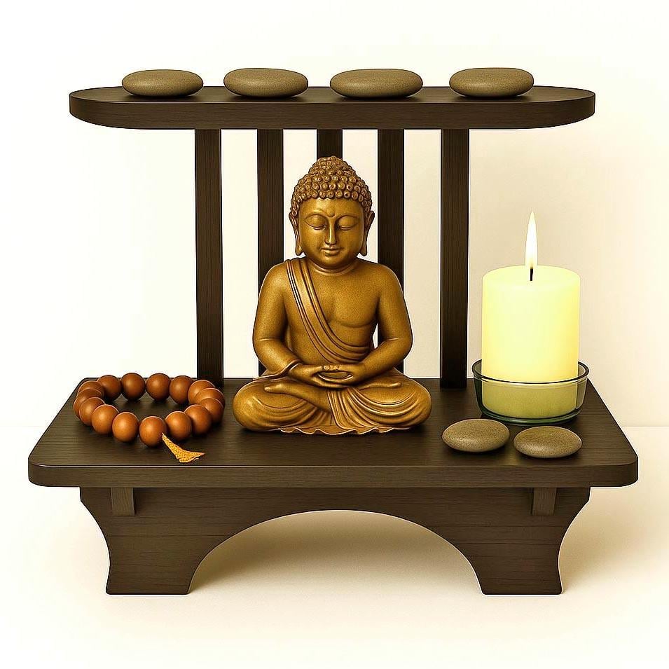 Вівтар для медитації з дерева Каланрі Мокко (ЛАТ-001010)