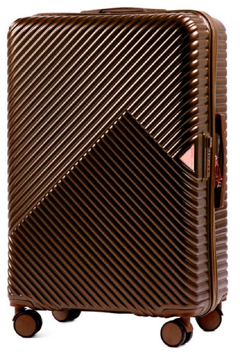 Валіза пластикова Wings wn01 велика коричнева Wp00304