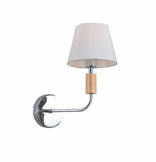 Бра настінне Valeso Класика з тканинним плафоном Е27 IP20 V16-1B CH Хром/Білий (28687670)
