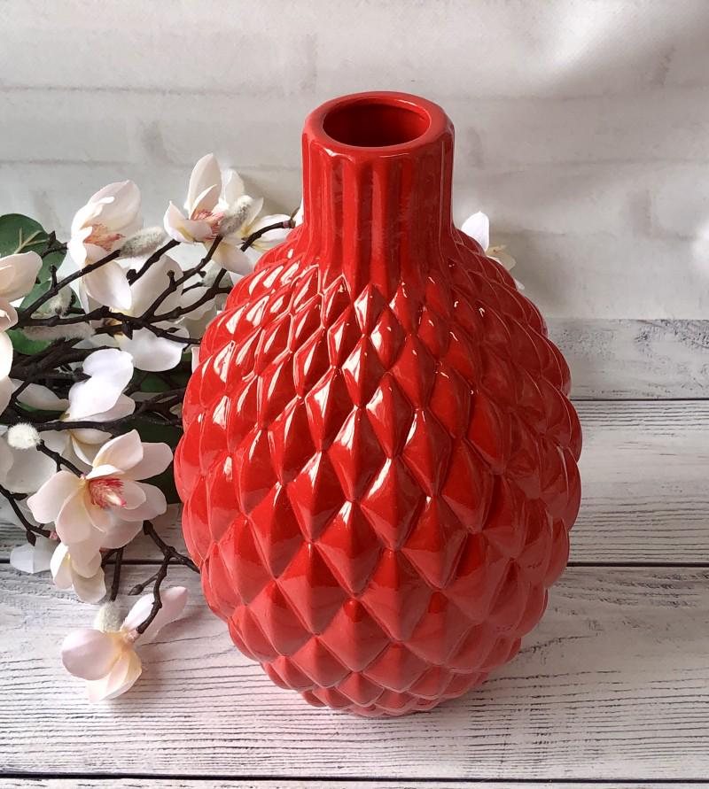 Ваза керамічна BonaDi Квін глянець 30 см Red (10202857)