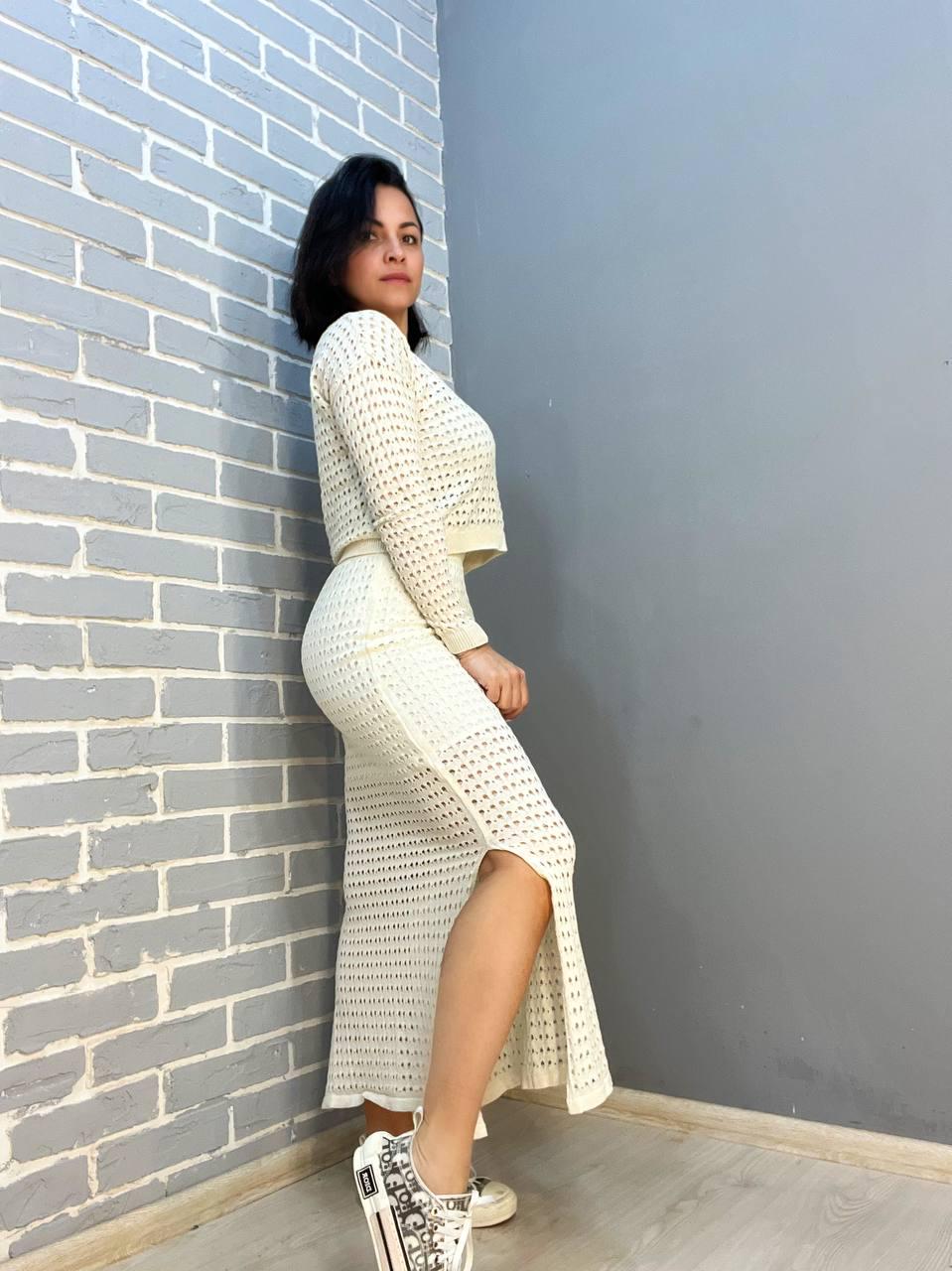 Костюм женский MINTAS 4204-2414 ажурная вязка реглан с юбкой OS Молочный (1885) - фото 7 Костюм женский MINTAS 4204-2414 ажурная вязка реглан с юбкой OS Молочный (1885) - фото 7