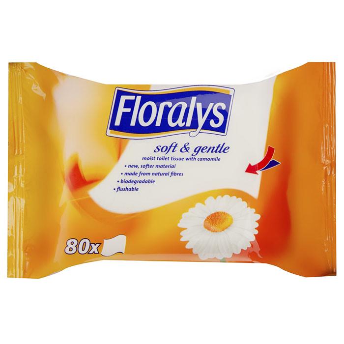 Туалетная бумага-салфетки влажная Floralys Kamille 80 шт. (1762565980)