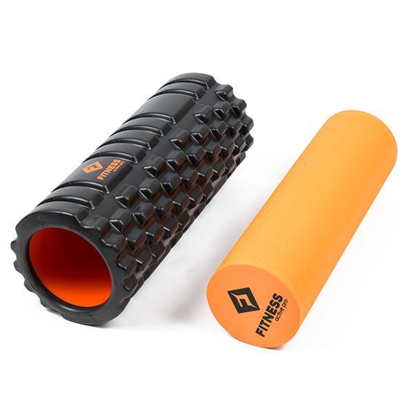 Массажный ролик с валиком EasyFit Active Pro 33 см двойной Черный