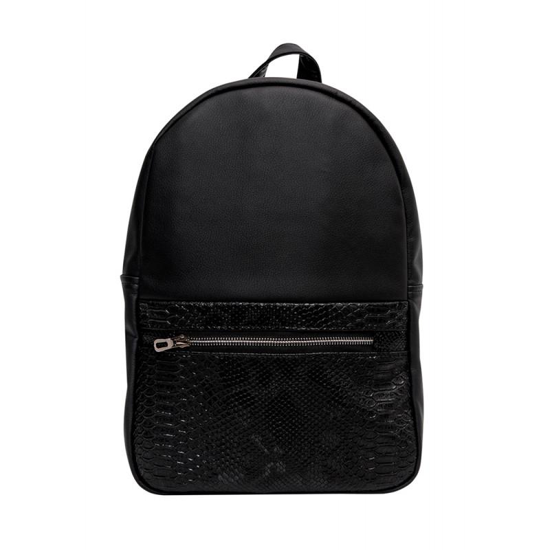 Рюкзак женский Sambag Brix BB со змеиным принтом 32x25x12 см Черный