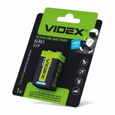Батарейки Videx Alkaline Krona 9V