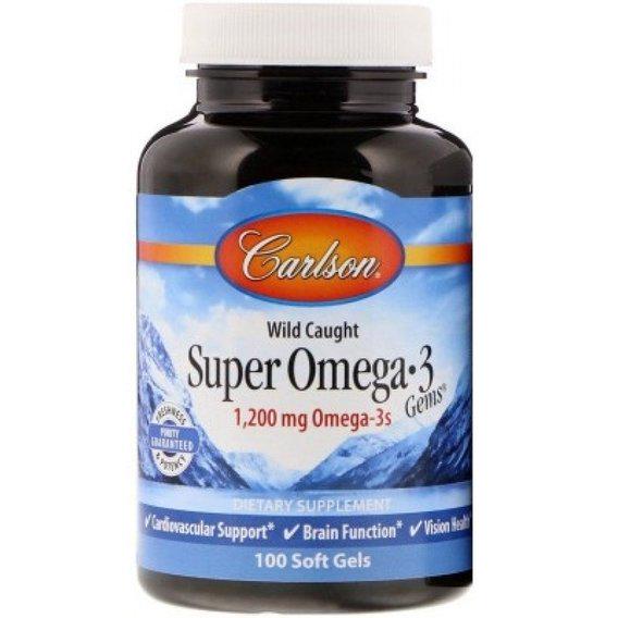 Омега 3 Carlson Labs Super Omega-3 Gems 1200 мг 100 Soft