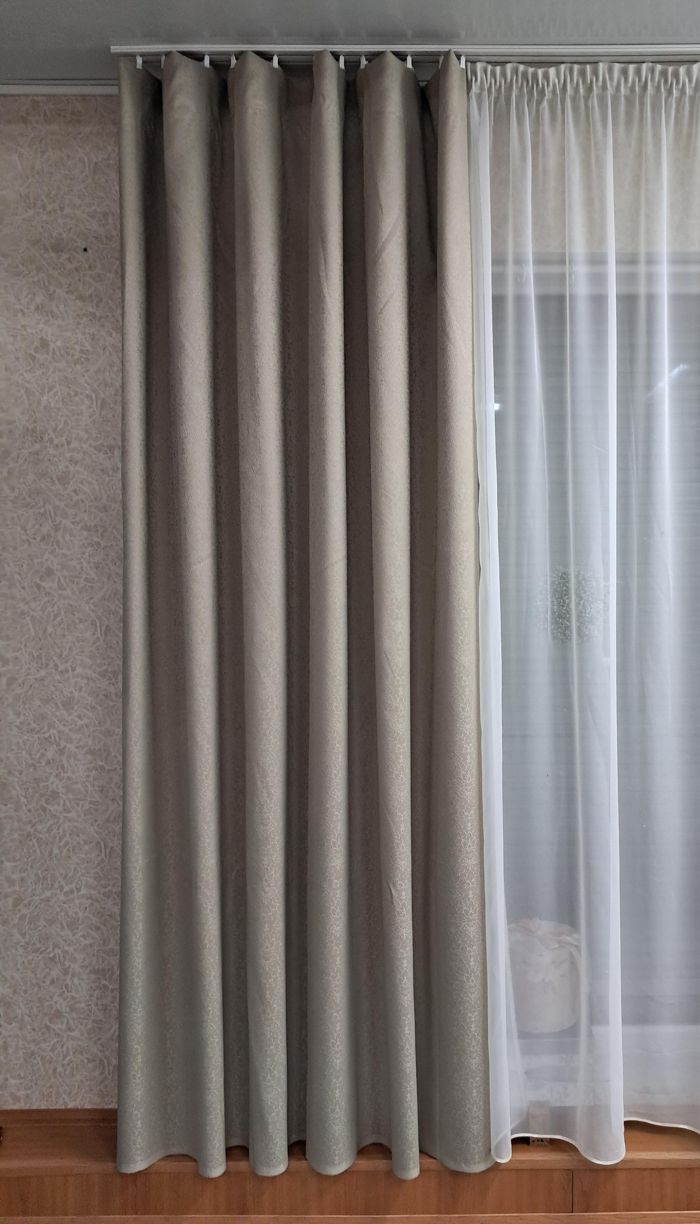 Штора Цветок 200х270 см Бежевый