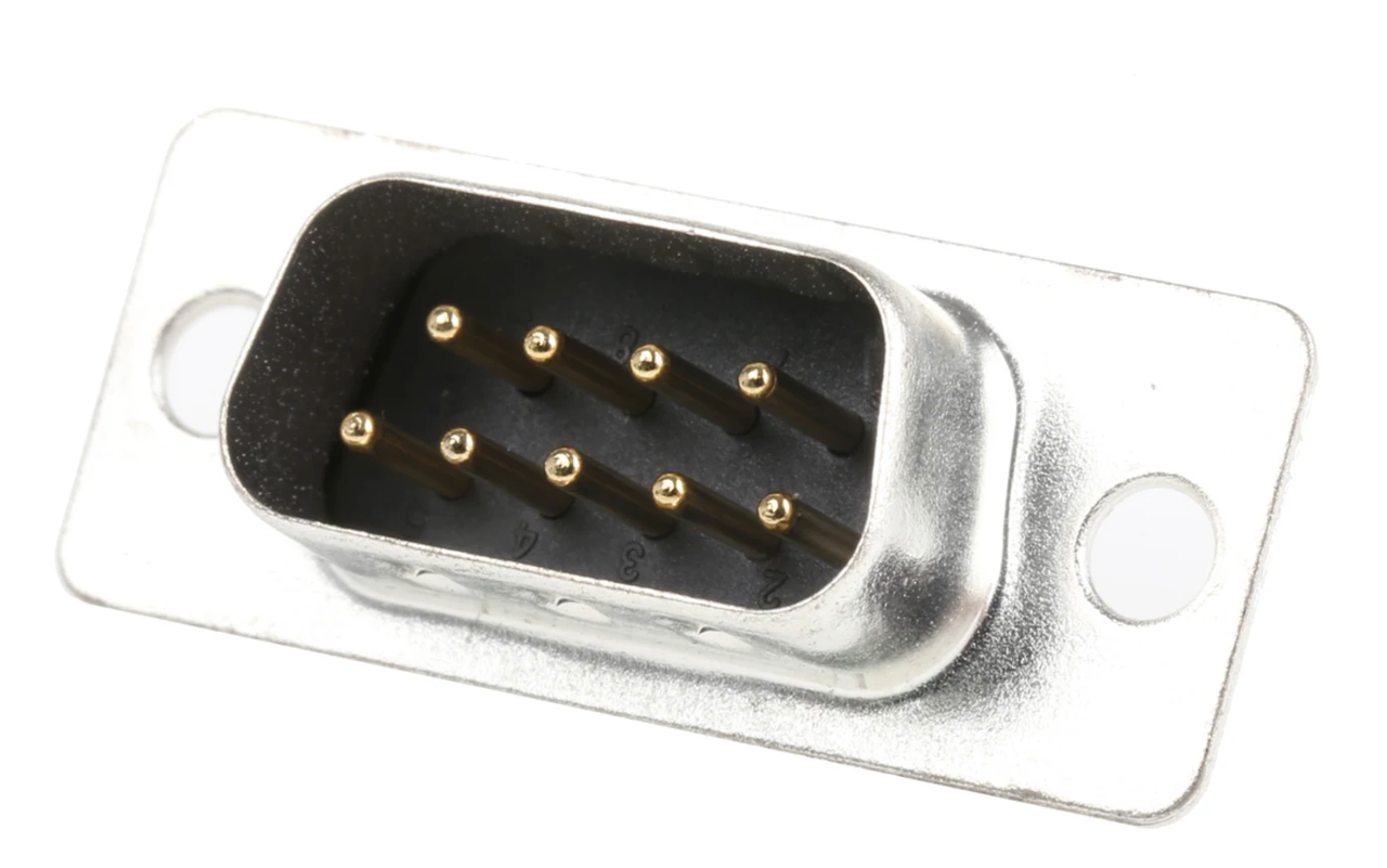 Разъем New Tide DB-09M D-SUB штекер 9 контактов под пайку двухрядное покрытие золото (000000307)