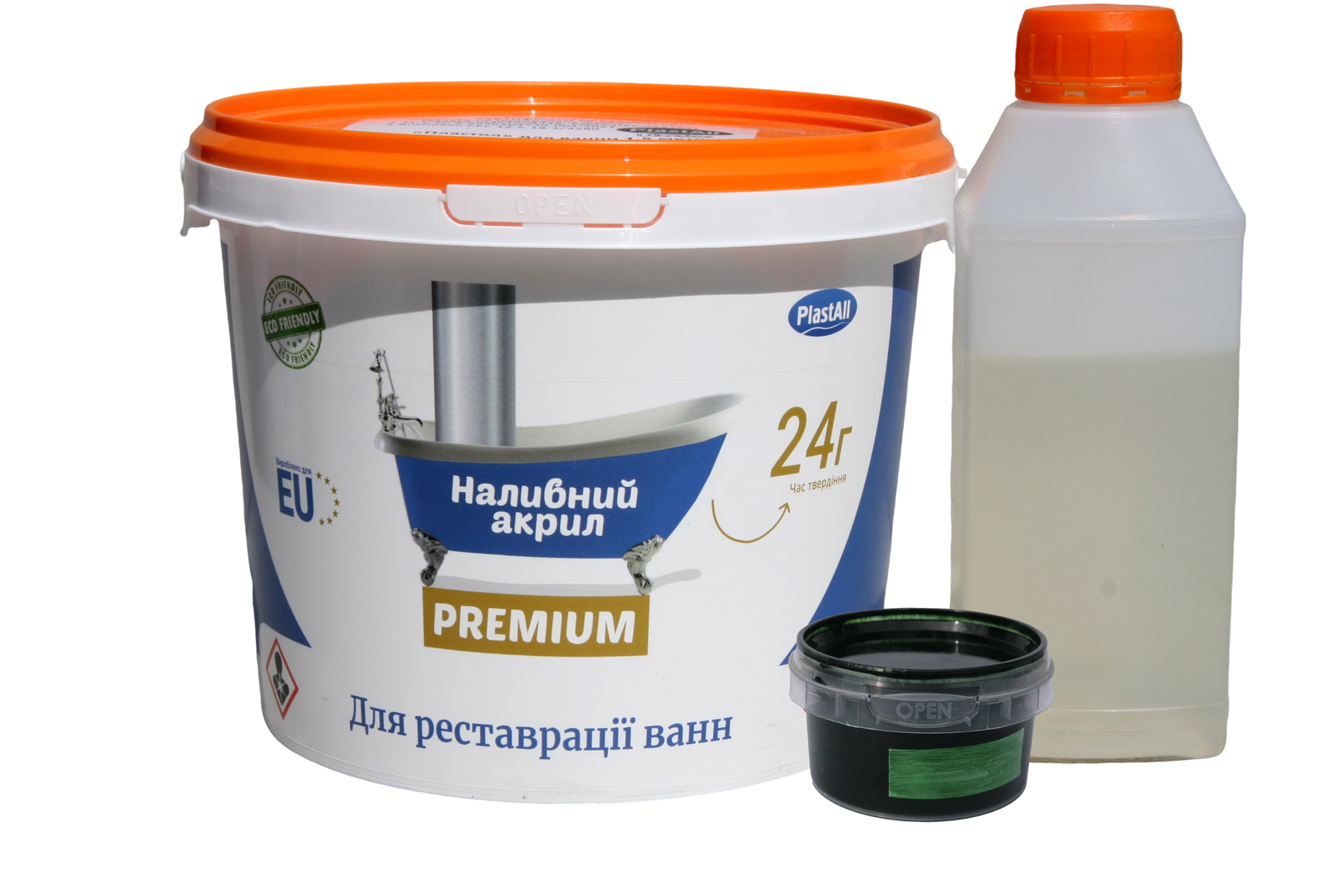 Акрил жидкий для реставрации ванн Plastall Premium 1,2 м 2,6 кг Зеленый (23915763)