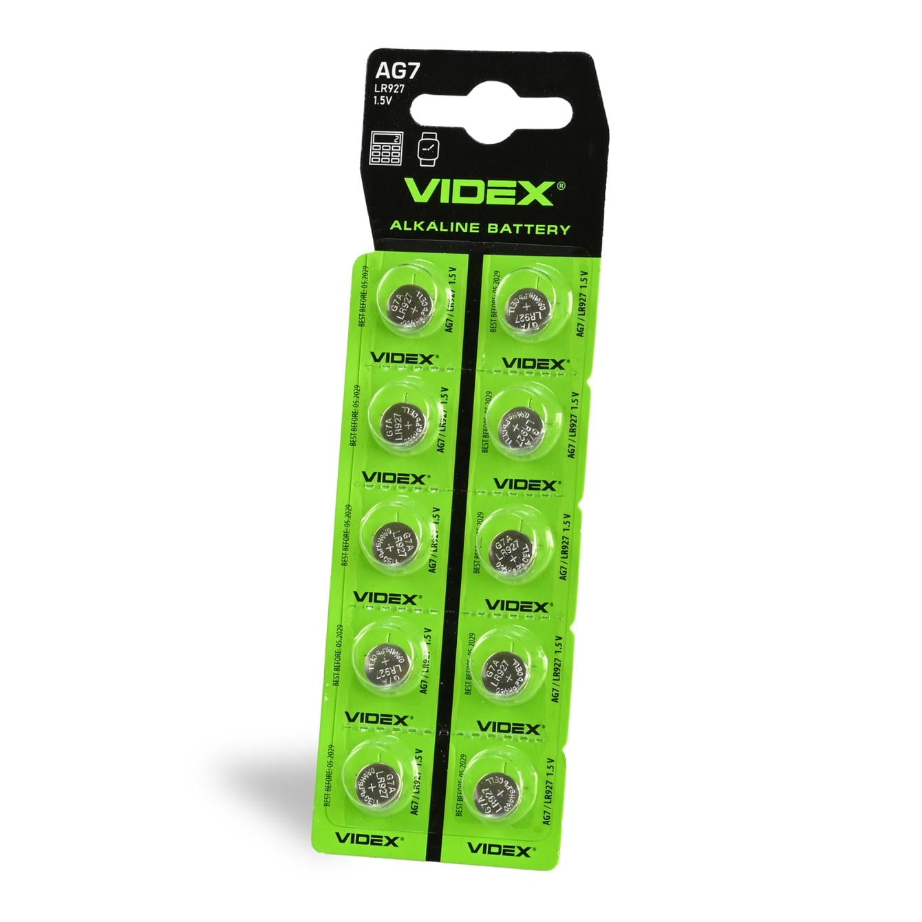Батарейка часовая Videx AG 7/LR926 BLISTER CARD AG7/10B/1,5V 10 шт. (23423)