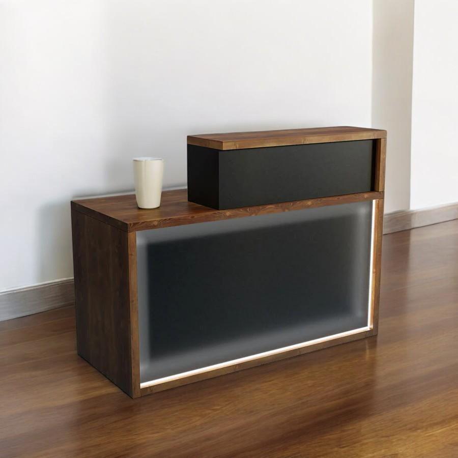 Стойка-ресепшн/4 Tobi Sho левосторонняя для офиса/салона с подсветкой 1600х600х1050 мм Файервуд/Черный (58696575) - фото 3 Стойка-ресепшн/4 Tobi Sho левосторонняя для офиса/салона с подсветкой 1600х600х1050 мм Файервуд/Черный (58696575) - фото 3