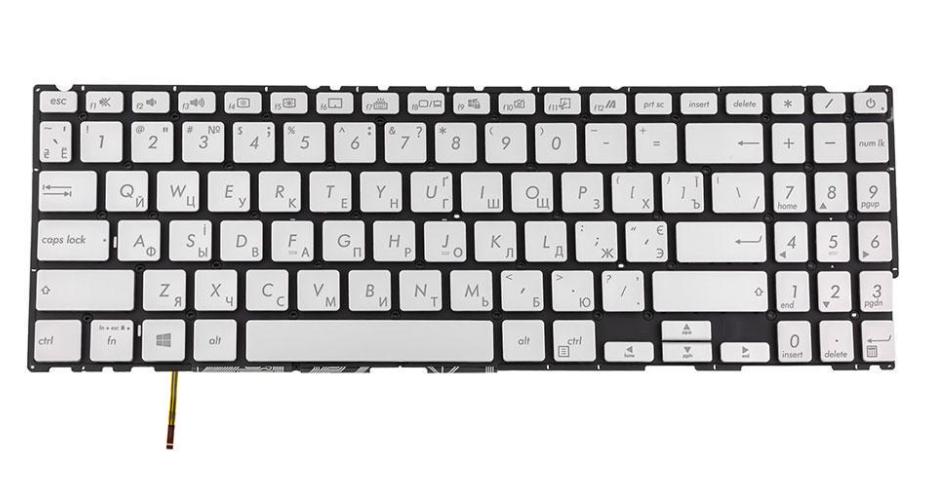Клавиатура для ноутбука Asus UX534 series ukr без фрейма/подсветки клавиш Silver (171876)