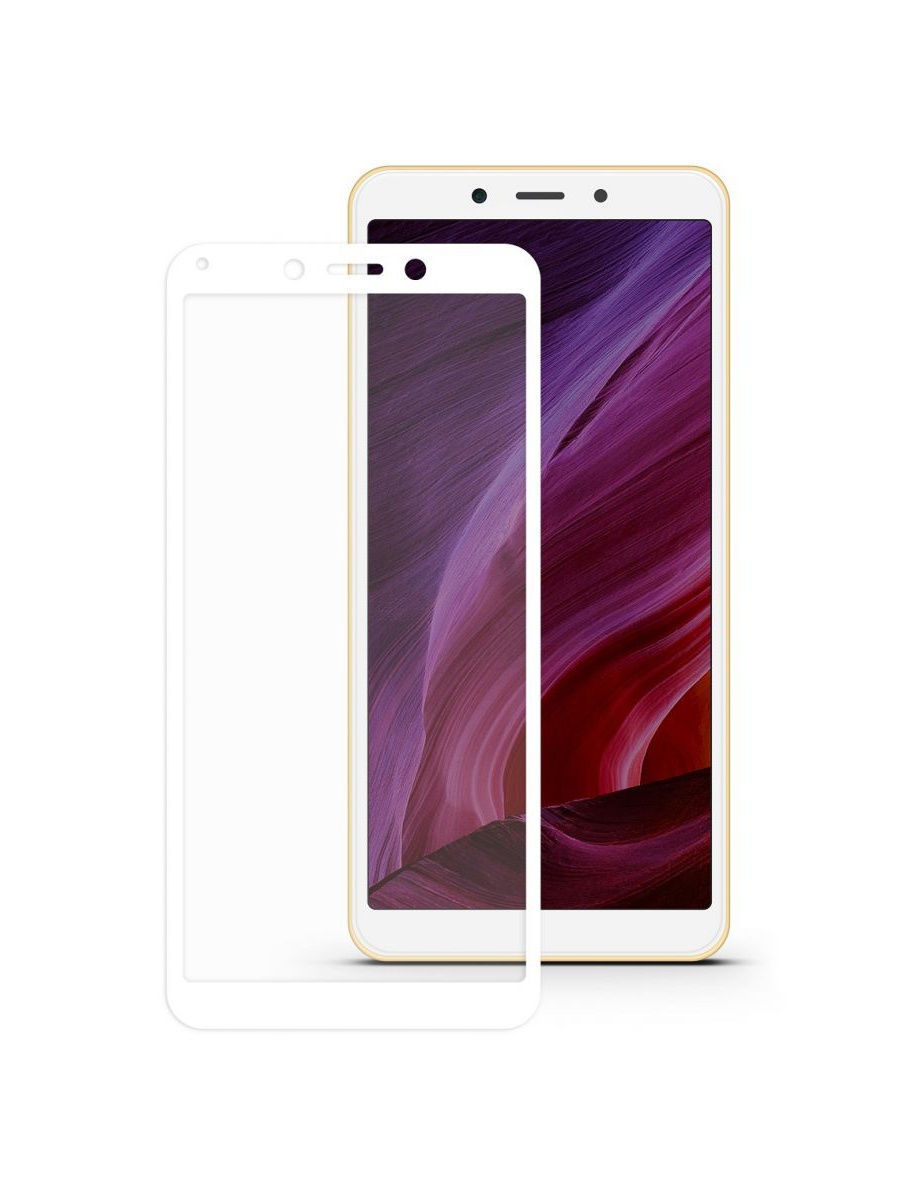Защитное стекло для Redmi 6 полная проклейка экрана White Защитное стекло для Redmi 6 полная проклейка экрана White