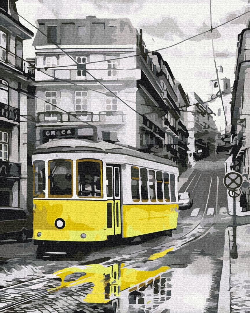 Картина за номерами Brushme Жовтий трамвай 48x60 см (BS52687L)