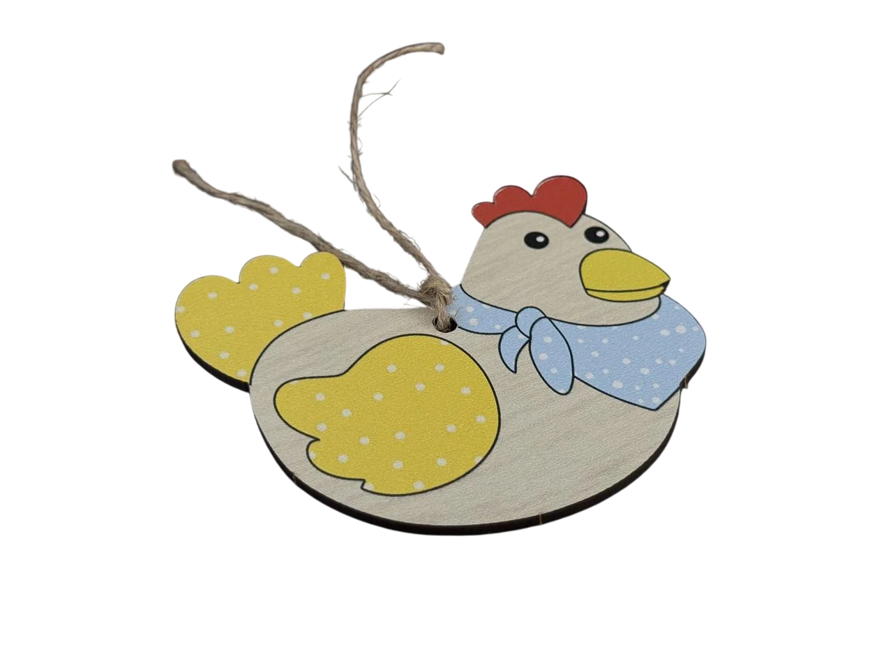 Заготівка-підвіска дерев'яна для рукоділля Курочка під декупаж і розпис 9х7 см Різнокольоровий (XV-015)