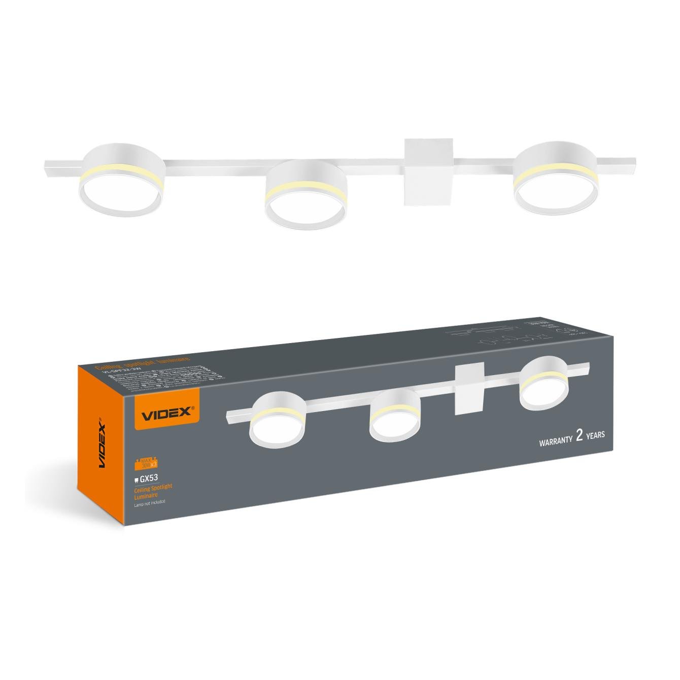 Світильник накладний Videx під лампу 3xGX53 Білий (VL-SPF32-3W)