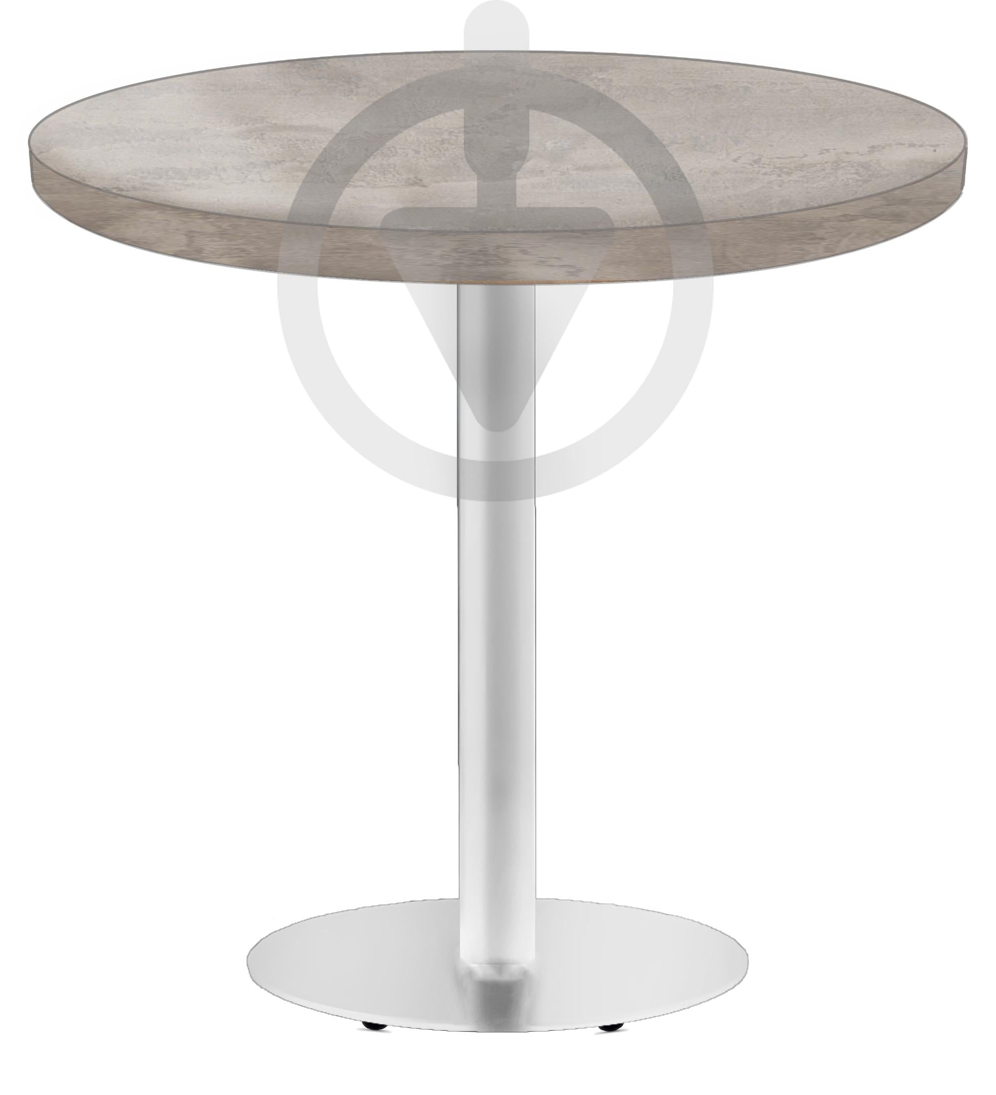Стол кухонный круглый MebliRoMax Round 70 см Loft Бетон/Белый